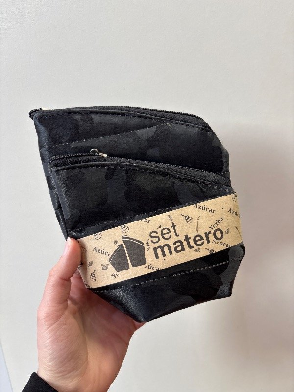 Producto - Chau lata doble camuflado negro (yerbera + azucarera)