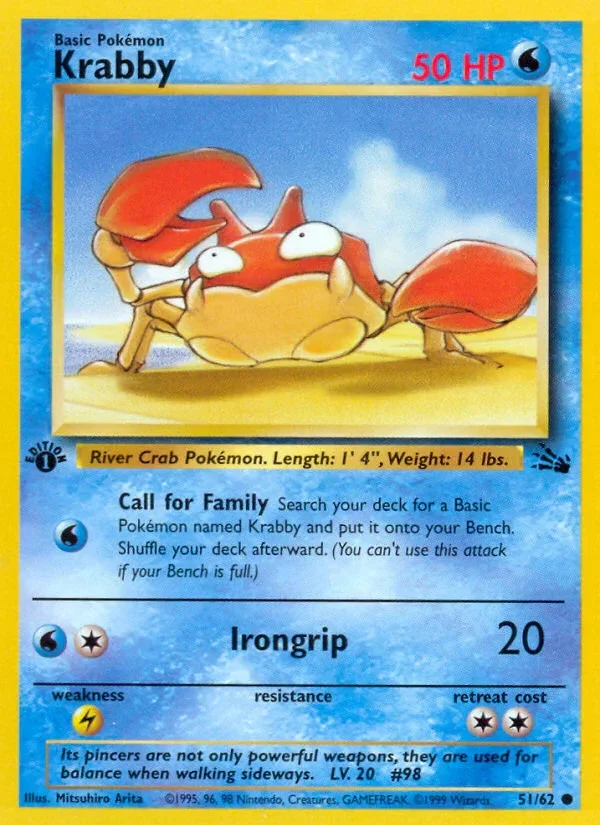 Producto - Krabby 51/62 Fossil 1st Edition