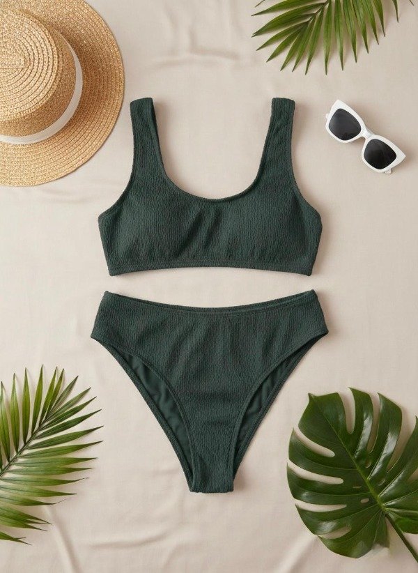 Producto - Bikini Tiro Alto Verde Hawai