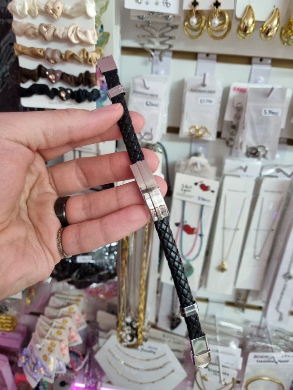 Producto - Pulseras Cuerina Negra con Dije - 3
