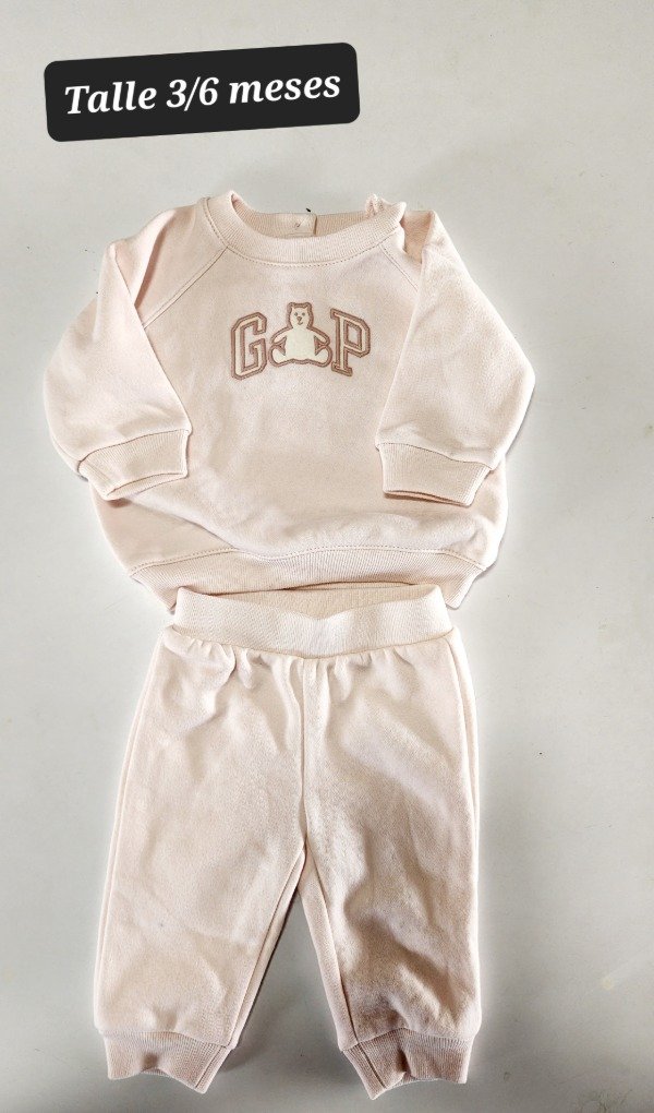 Producto - Duo buzo y pantalón con friza gap talle 3/6 meses rosado