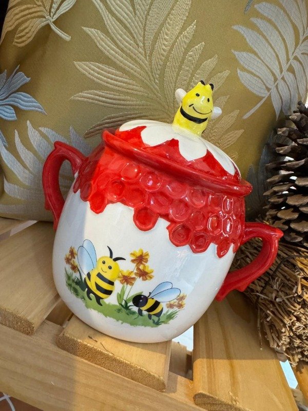 Producto - Azucarera / frasco de abejas roja - Línea Campestre (Efectivo: 26.000)