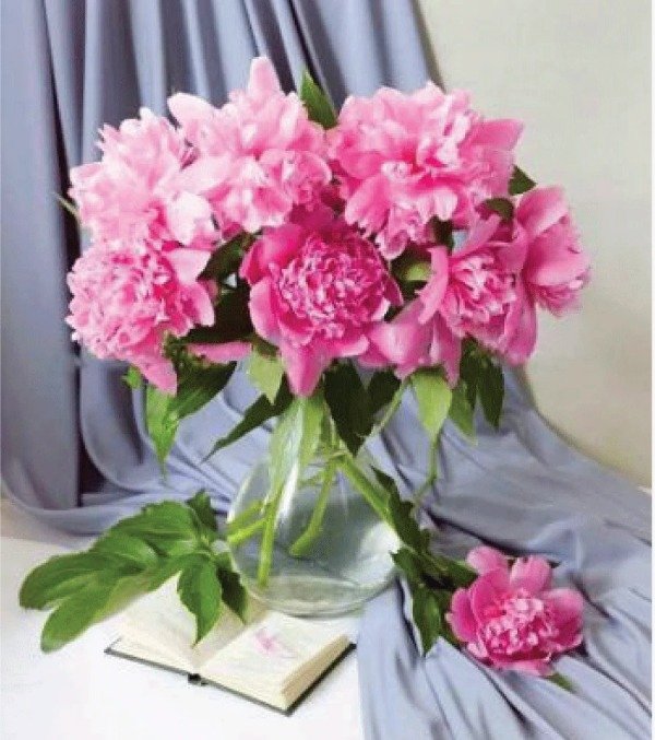 Producto - Kit De Pintura Con Diamantes Diamond Painting 40x50cm - Flores Rosas