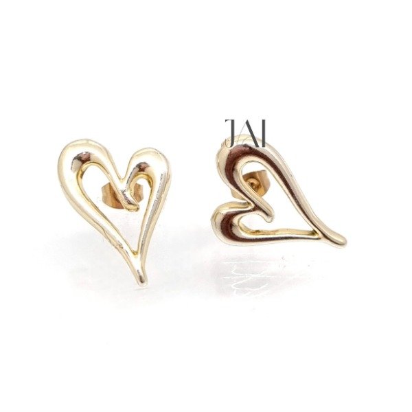 Producto - Aros corazones calados dorados