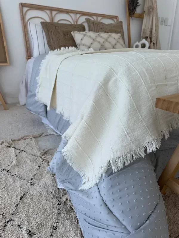 Producto - MANTA JAZMIN CREMITA - 140X220CMS