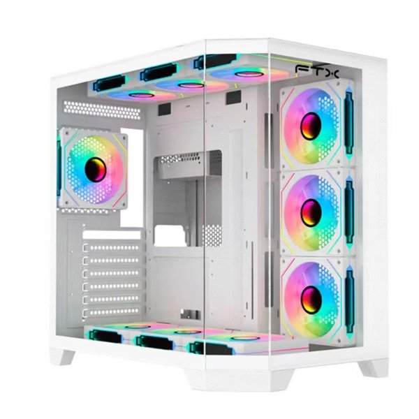 Producto - FTX Gamer TANK - Com Panel de Vidrio Templado - Blanco