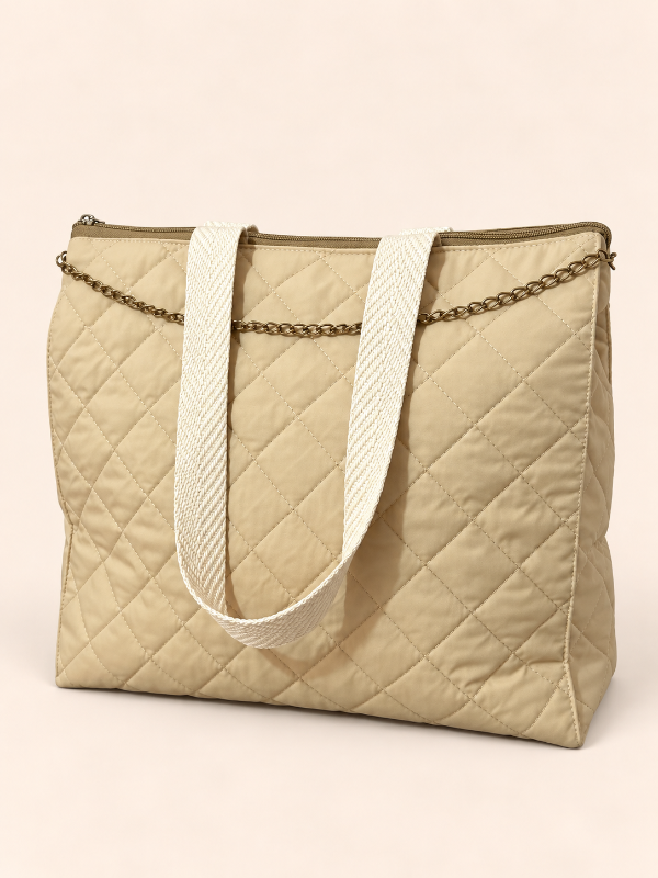 Producto - Bolso matelasseado beige
