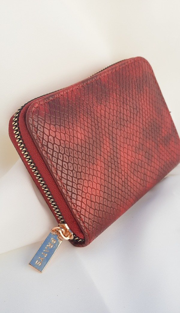 Producto - Billetera pocket croco bordó
