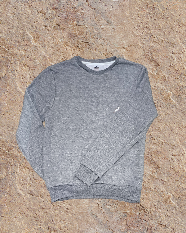Producto - Buzo Liso Algodón Clásico - Gris