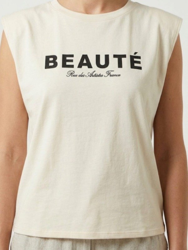 Producto - Sin Manga Algodón 24/1 Estampa "Beaute" (Art. 5978) - 0