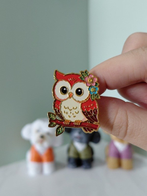 Producto - Pin metalizado - Búho en dorado #3024