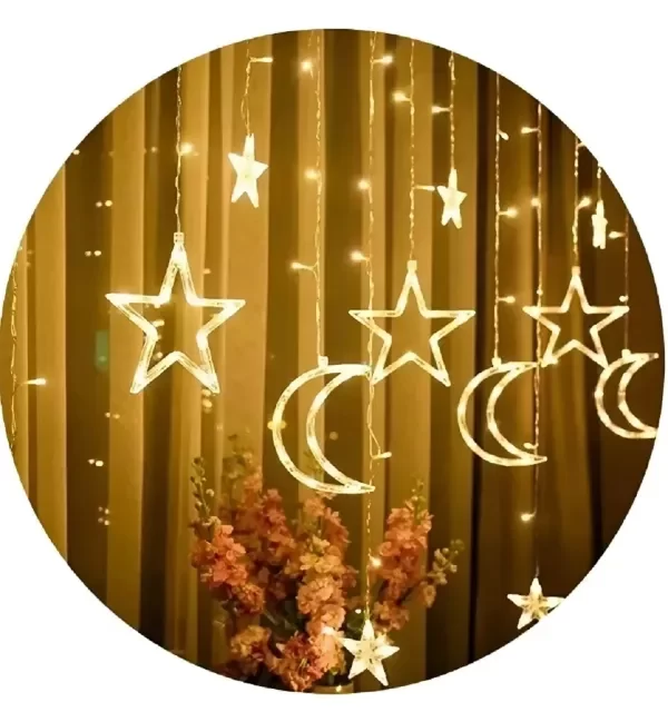 Producto - Cortina luces estrella y 1/2 luna led