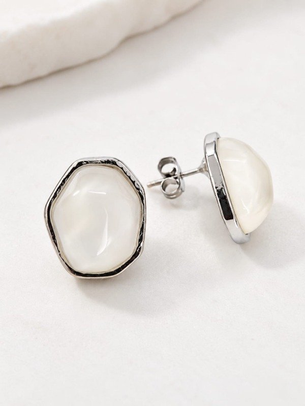 Producto - Aros acero quirurgico pasante gema pied nacar borde dor