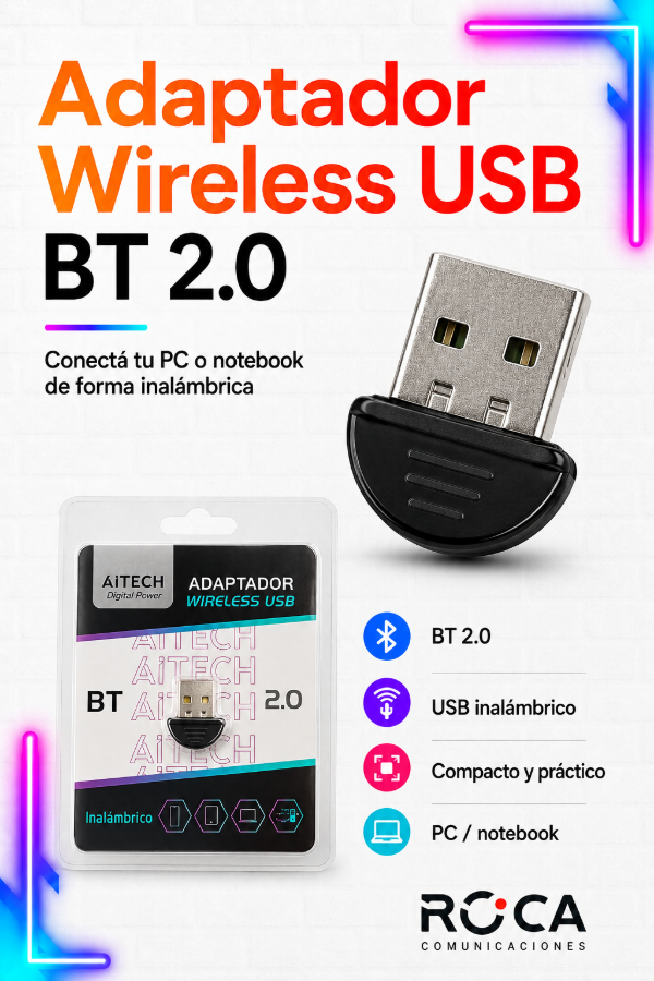 Producto - Adaptador Bluetooth USB AiTech BT 2.0