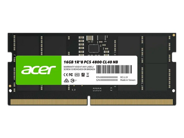 Producto - Memoria so-dimm DDR5 16gb 4800mhz PC5-480 -CL 40 -1.1v -unbuffered -black -Acer
