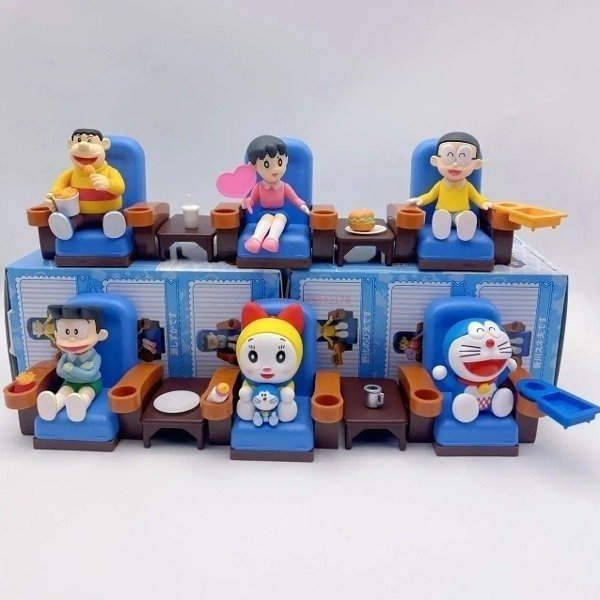 Producto - Figuras Gashapones Doraemon Sala de Cine - 6cm set