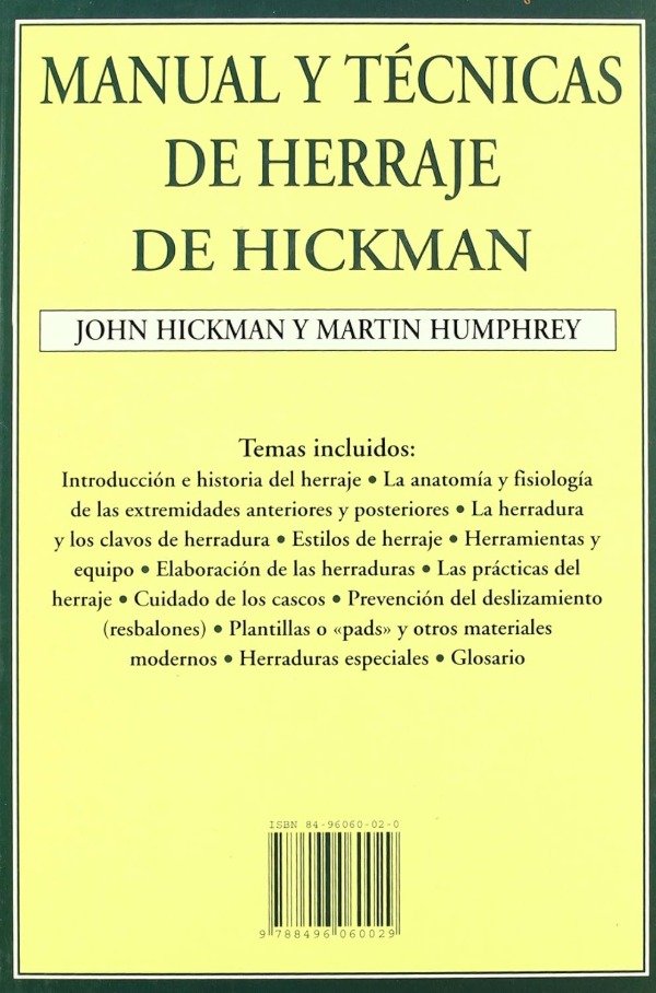 Producto - Manual y Técnicas de Herraje de Hickman, 2da - 1