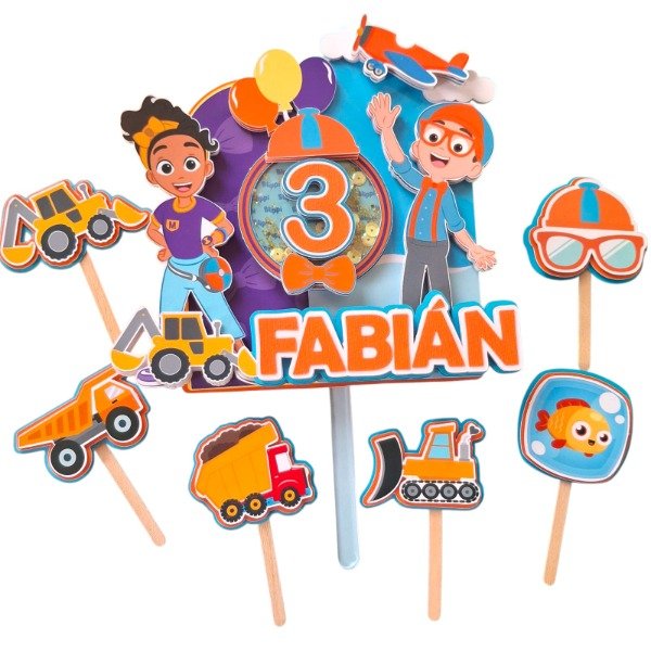 Producto - Cake Topper + pinchos Blippi