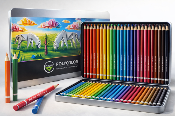 Producto - Lápices de Colores Pizzini Polycolor  Estuche Metálico