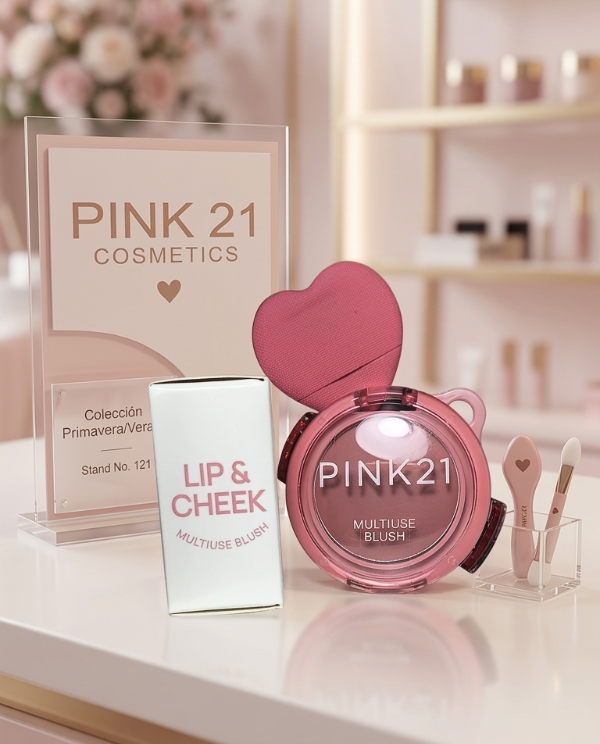 Producto - Lip and Cheek Pink 21 Multiuse Blush + Clip Llavero #2 Doll Pink