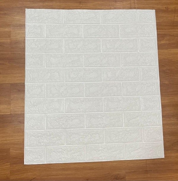 Producto - Placa autoadhesiva ladrillo 3D blanco 70x77 cm - 1