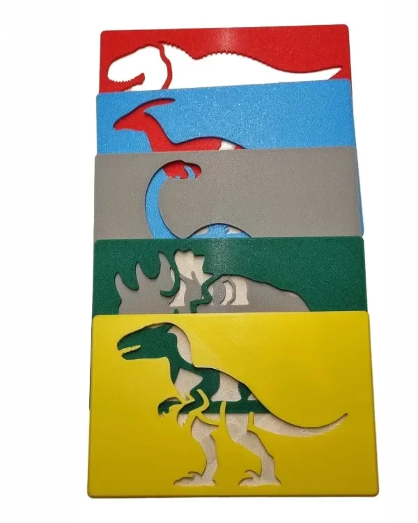 Producto - Stencil Dinosaurios XL Pack x5 / Ideal para Pintar, Decorar y Manualidades