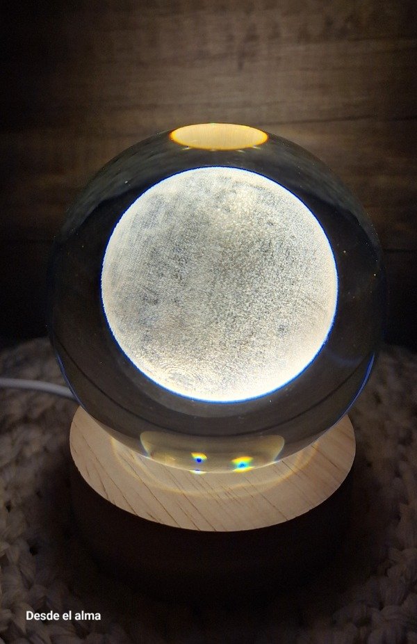 Producto - Lámpara esfera de vidrio 3D "Luna"