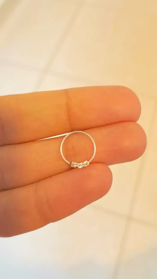 Producto - Argollita de Plata 12mm con 3 Strass (unidad)