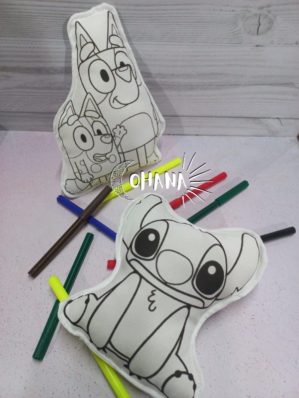 Producto - Almohadoncitos Personajes para colorear