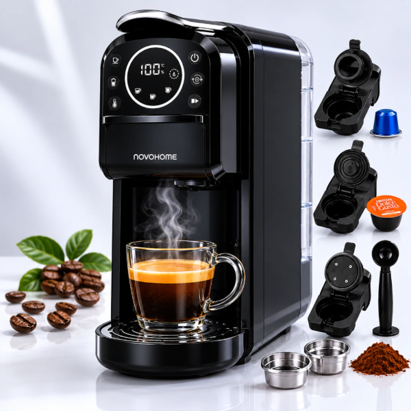 Producto - NOVOHOME CAFETERA ESPRESSO MULTICÁPSULA 1450W 805