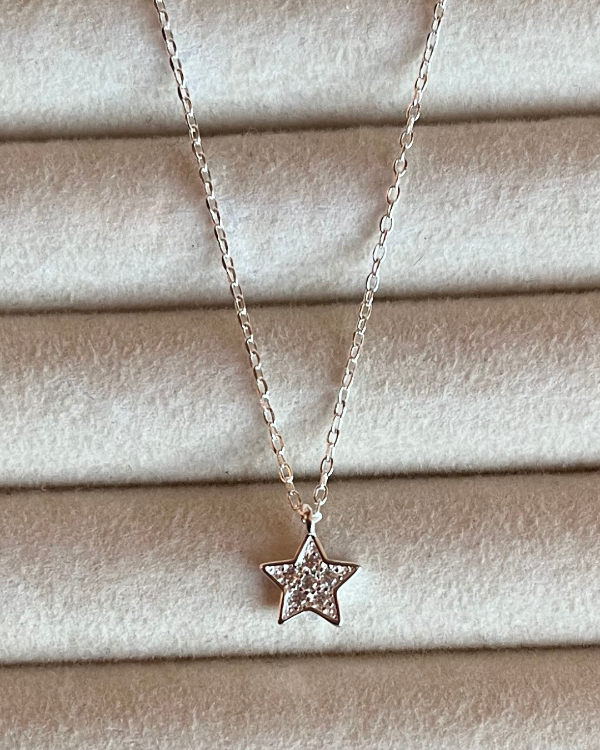 Producto - Cadena con dije estrella de plata 925 38-43 cm