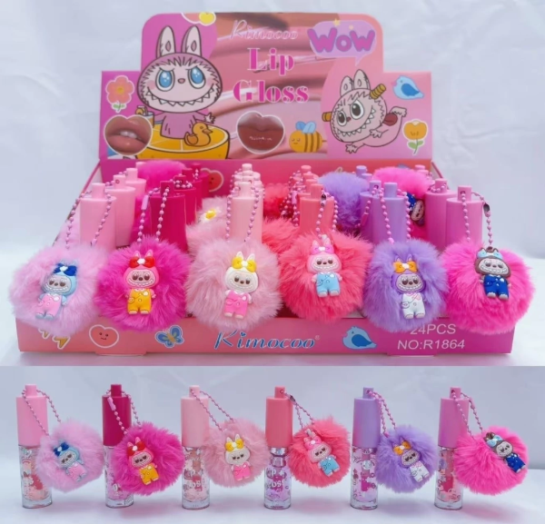 Producto - Gloss labial con pompon Labubu