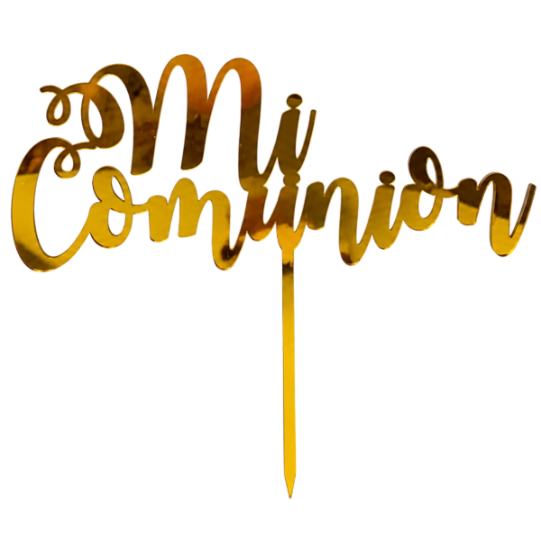 Producto - Cake topper mi comunion dorado fibrofacil