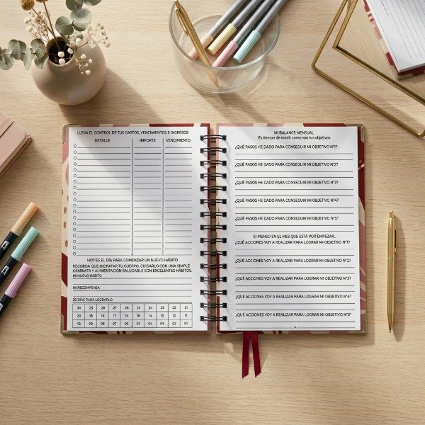 Producto - Agenda Personal SEMANAL Natural Oliva - 7