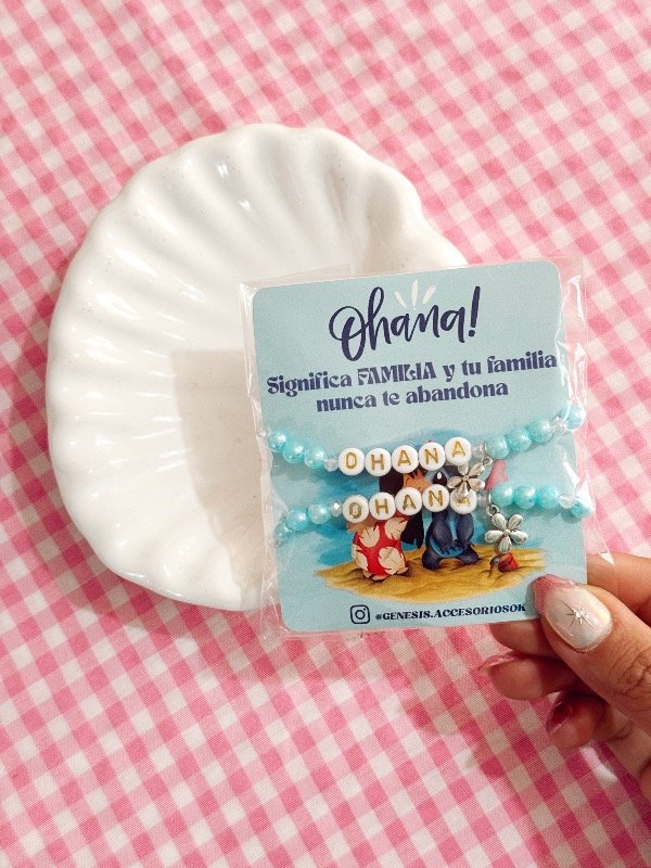 Producto - Pulseras Stitch Ohana Celeste