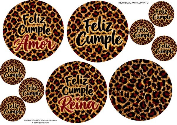 Producto - LAMINA COMESTIBLE ANIMAL PRINT TORTAS INDIVIDUALES 2 - 1