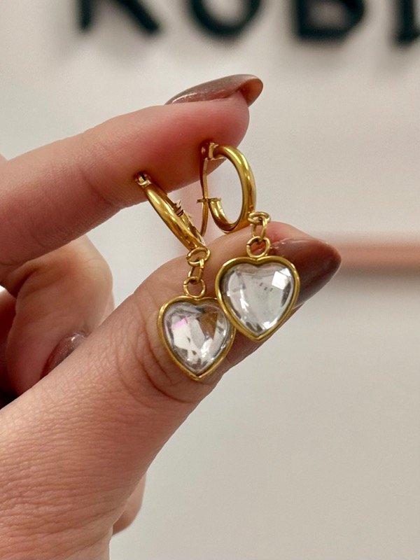Producto - Argollitas corazón cubic