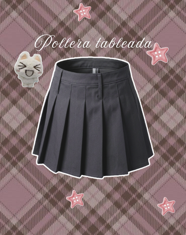 Pollera tableada con short