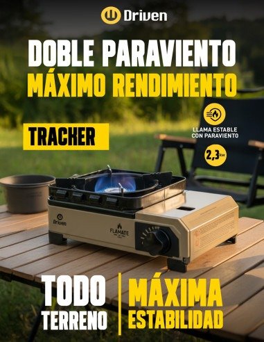Producto - DC-10222 Anafe portátil a gas para camping Tracker verde Flamate