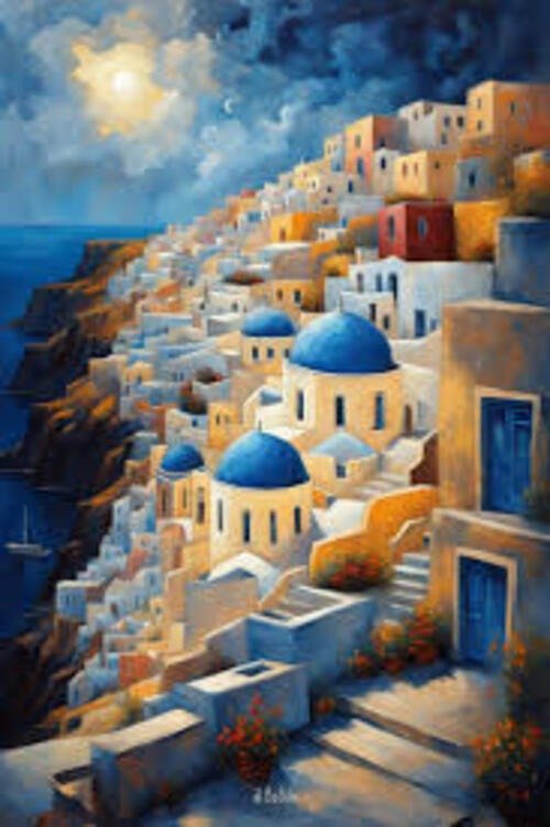 Producto - DIAMOND PAINTING 30X40 HI STONE SANTORINI