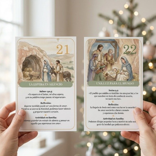 Producto - 24 tarjetas imprimibles para calendario de Adviento católico - 11