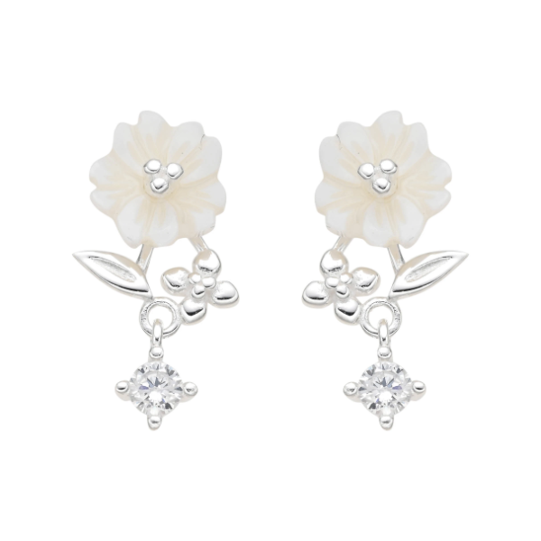 Producto - Aros Florcita Nacar (AB-615)