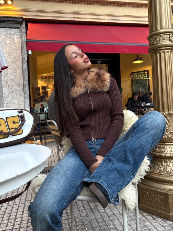 Producto - Cardigan 2-1 desmontable teddy Bershka XS-S