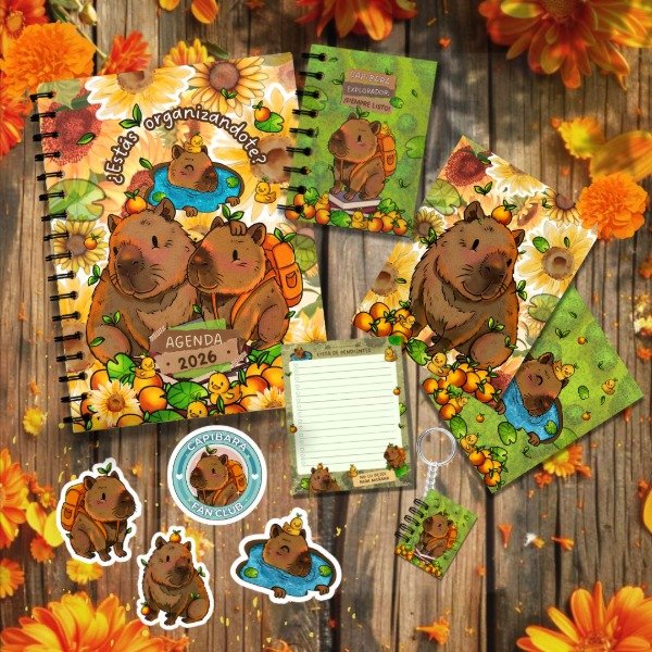 Producto - Combo Capibara - Agenda 2026 + Libreta + Stickers