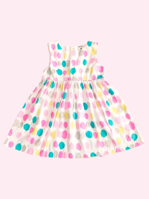 Producto - Vestido solero blanco con circulos colores Carters 24 meses