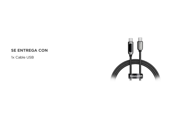 Producto - Cable Type-C a Type-C -display digital -carga rapida 100w -aleación de zinc + tr - 4