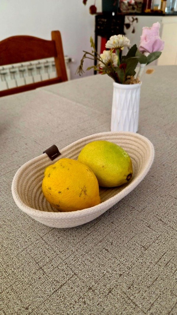 Producto - Panera ovalada en macramé 22cm