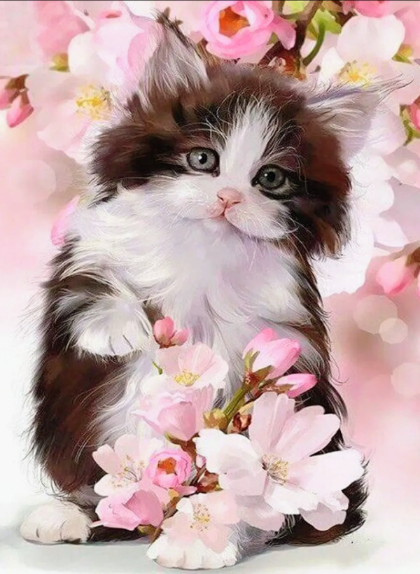 Producto - Kit de pintura por diamante gatito 50x40cm