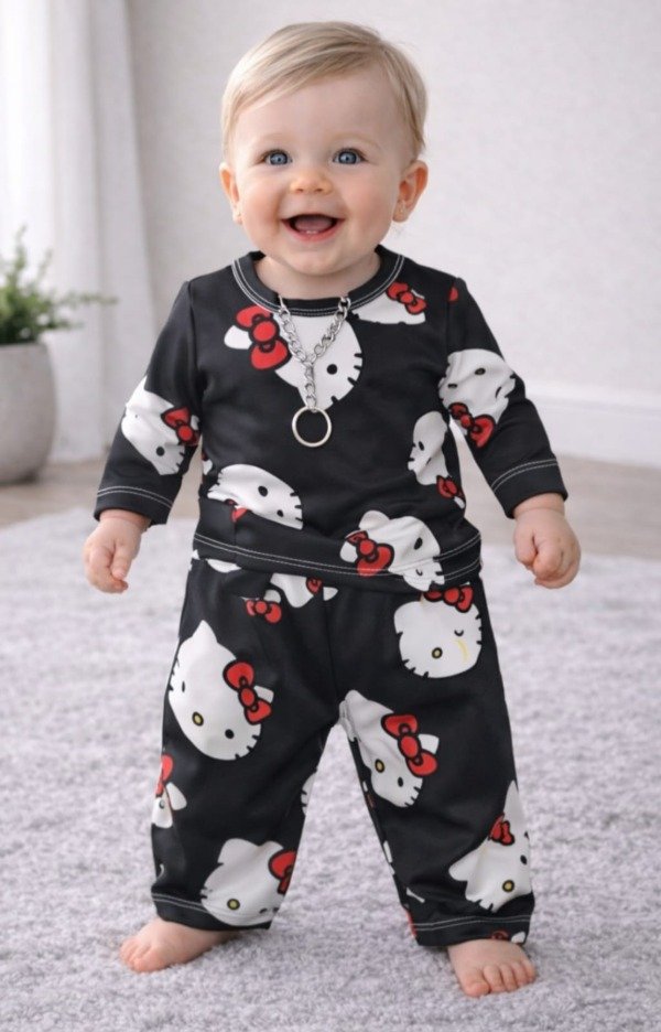 Producto - Conjunto largo Bebé - Kitty oscuro