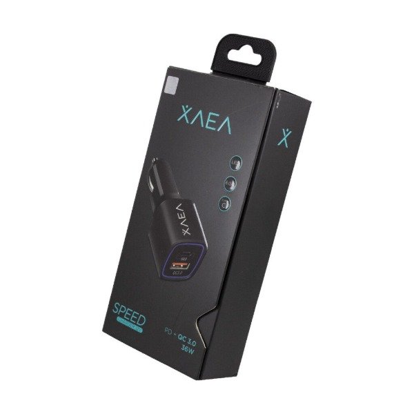 Producto - CARGADOR 12V MOD 38 XAEA -SPEED  PD  QC 3.0  NEGRO